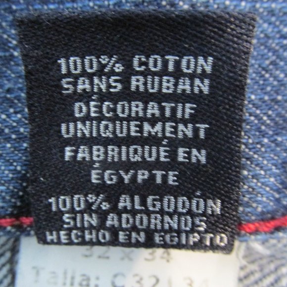 CHAPS MEN'S SIZE 32 X 33 JEANS DARK BLUE SLUB DENIM STRAIGHT FIT VINTAGE - Picture 14 of 15